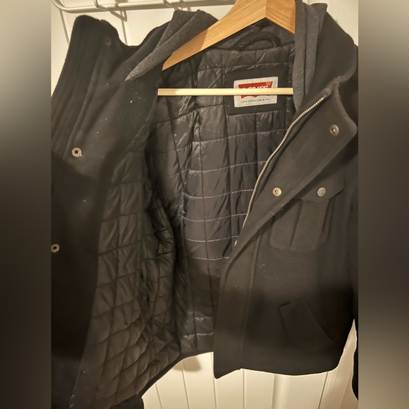 Vintage Levi’s Wool Blend Hooded Military Jacket | Size: Medium | Colour: Black - Picture 5 of 5